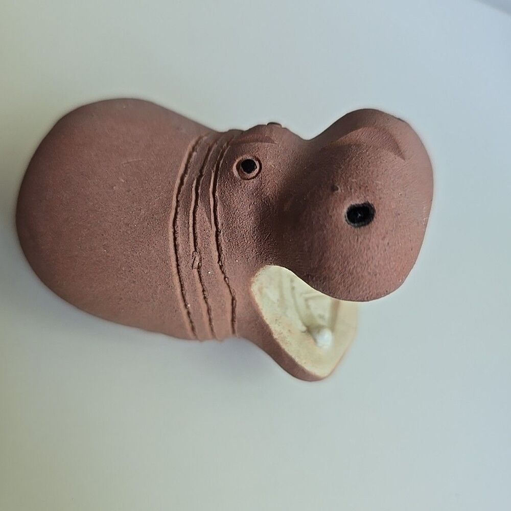 Signed Retired Artesania Rinconada HIPPO Hippopotamus Figurine Hand Made Uruguay